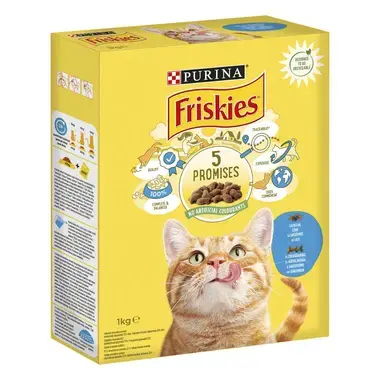 FRISKIES lazaccal és hozzáadott zöldségekkel száraz eledel felnőtt macskáknak