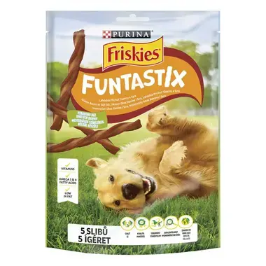 FRISKIES Funtastix bacon és sajt ízű kutya jutalomfalat