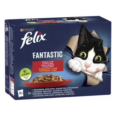 FELIX Fantastic házias válogatás aszpikban nedves eledel felnőtt macskáknak