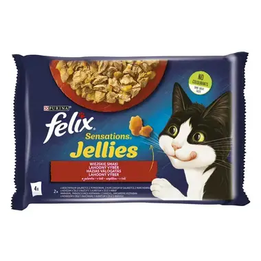 FELIX Sensations Jellies házias válogatás aszpikban nedves eledel felnőtt macskáknak