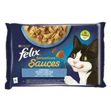 FELIX Sensations Sauces halas válogatás szószban nedves eledel felnőtt macskáknak