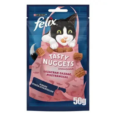 FELIX Tasty Nuggets macska jutalomfalat lazaccal és pisztránggal